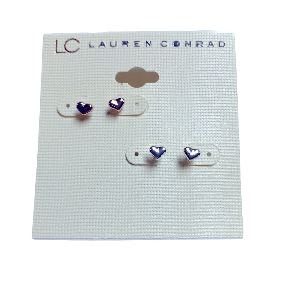 LC Lauren Conrad Designer Gold & Silver Tone Stud Earrings